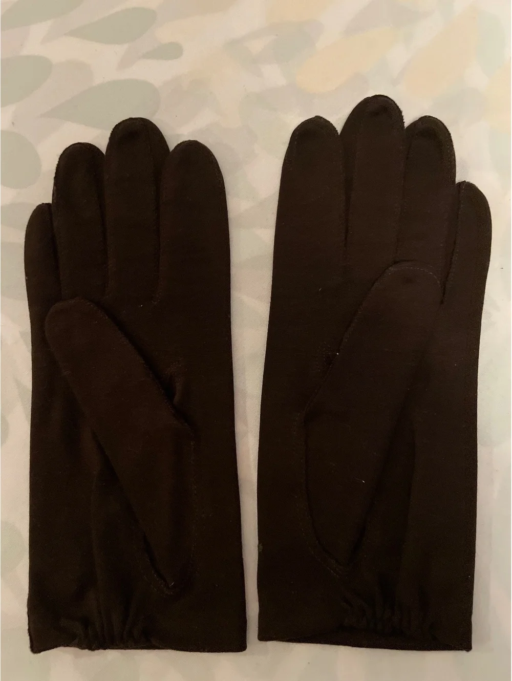 Vintage Van Raalte Women's Black Fabric Gloves Size 7 Raised Dot Cuff